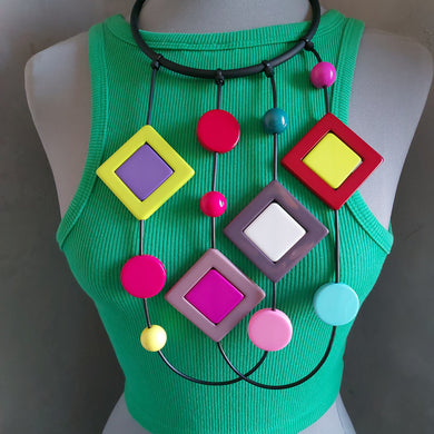 Collana splash  rombo multicolor