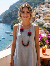 Carica l'immagine nel visualizzatore di Gallery, Collana smile rosso glitter e nero