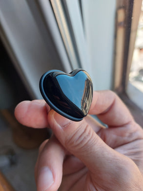 Anello cuore nero 3d