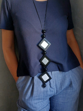 Collana rombo black&white