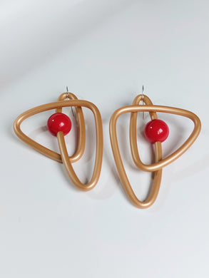 Orecchini stella rosso e oro