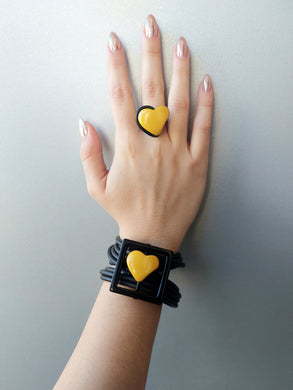 Parure quadro cuore ocra 2d