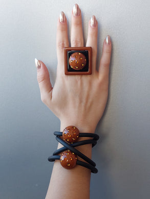 Parure quadro due ball cioccolato brilliant