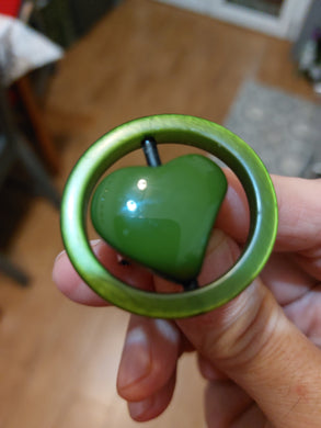 Anello cuore verde militare