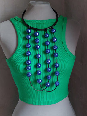 Collana splash blu metallizzato