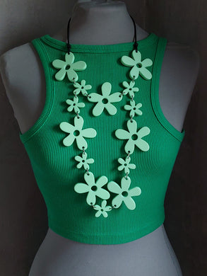 Collana fiorello  verde double face