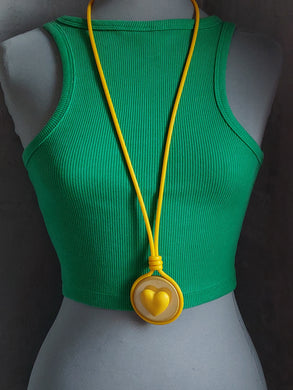 Ciondolo cuore giallo