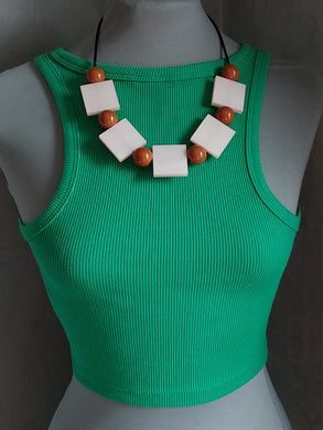 Collana train nocciola e rosa