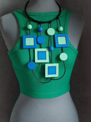 Collana splash blu e acqua marina