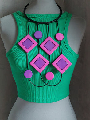 Collana splash ciclamino e viola