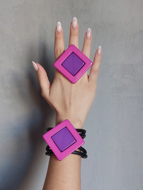 Parure rombo ciclamino e viola