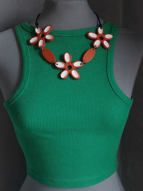 Collana fiore arancio double face