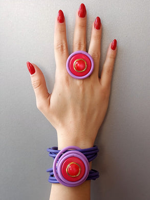 Parure bingo special edition rosso e viola