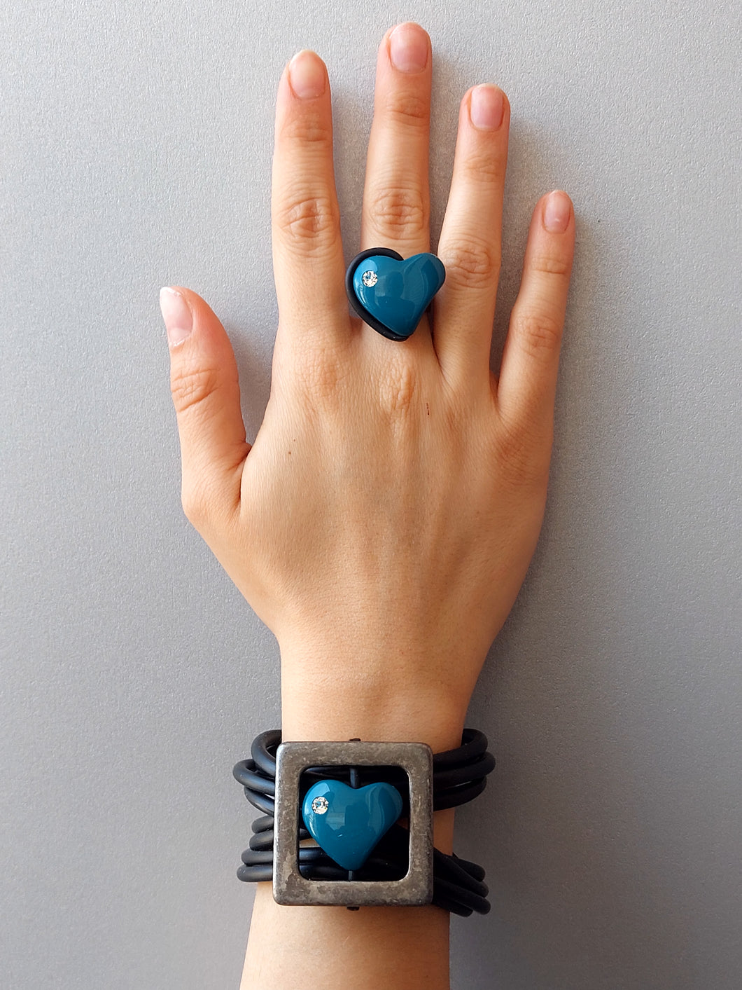 Parure cuore brilliant ottanio