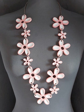 Collana fiorello rosa double faces