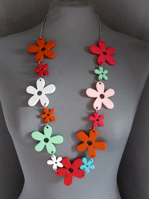 Collana fiorello multicolor double faces