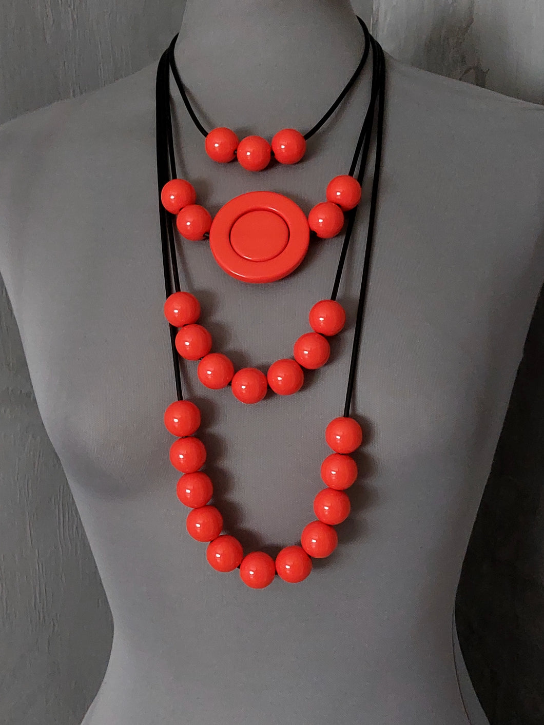 Collana Solange rosso corallo