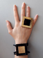 Carica l'immagine nel visualizzatore di Gallery, Parure quadro inverter oro e nero glitter