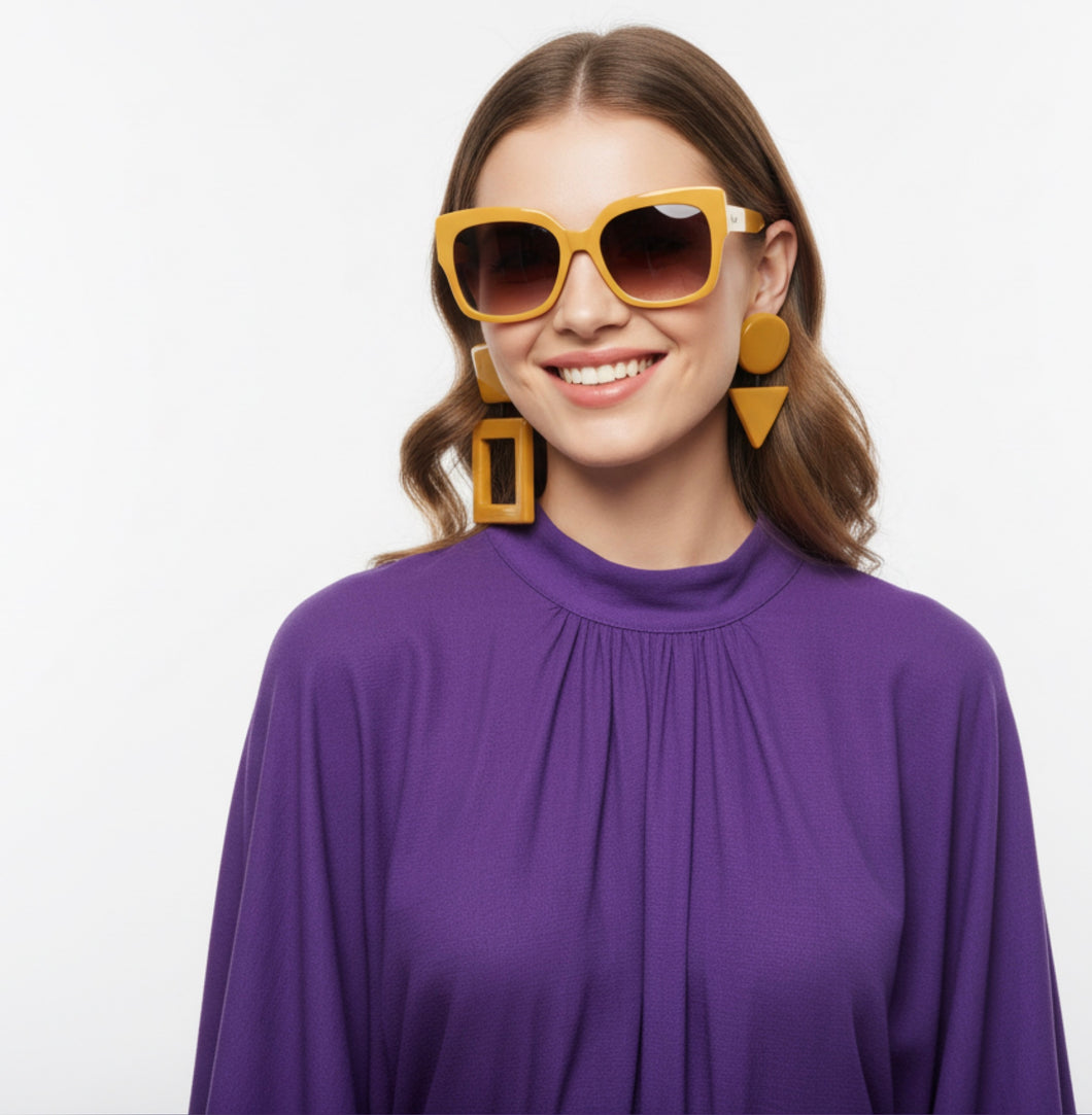 Orecchini gemelli diversi ocra