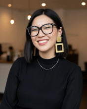 Carica l&#39;immagine nel visualizzatore di Gallery, Orecchino punto quadro oro glitter