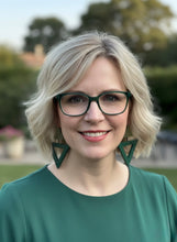 Carica l&#39;immagine nel visualizzatore di Gallery, Orecchini tria verde chiaro e scuro