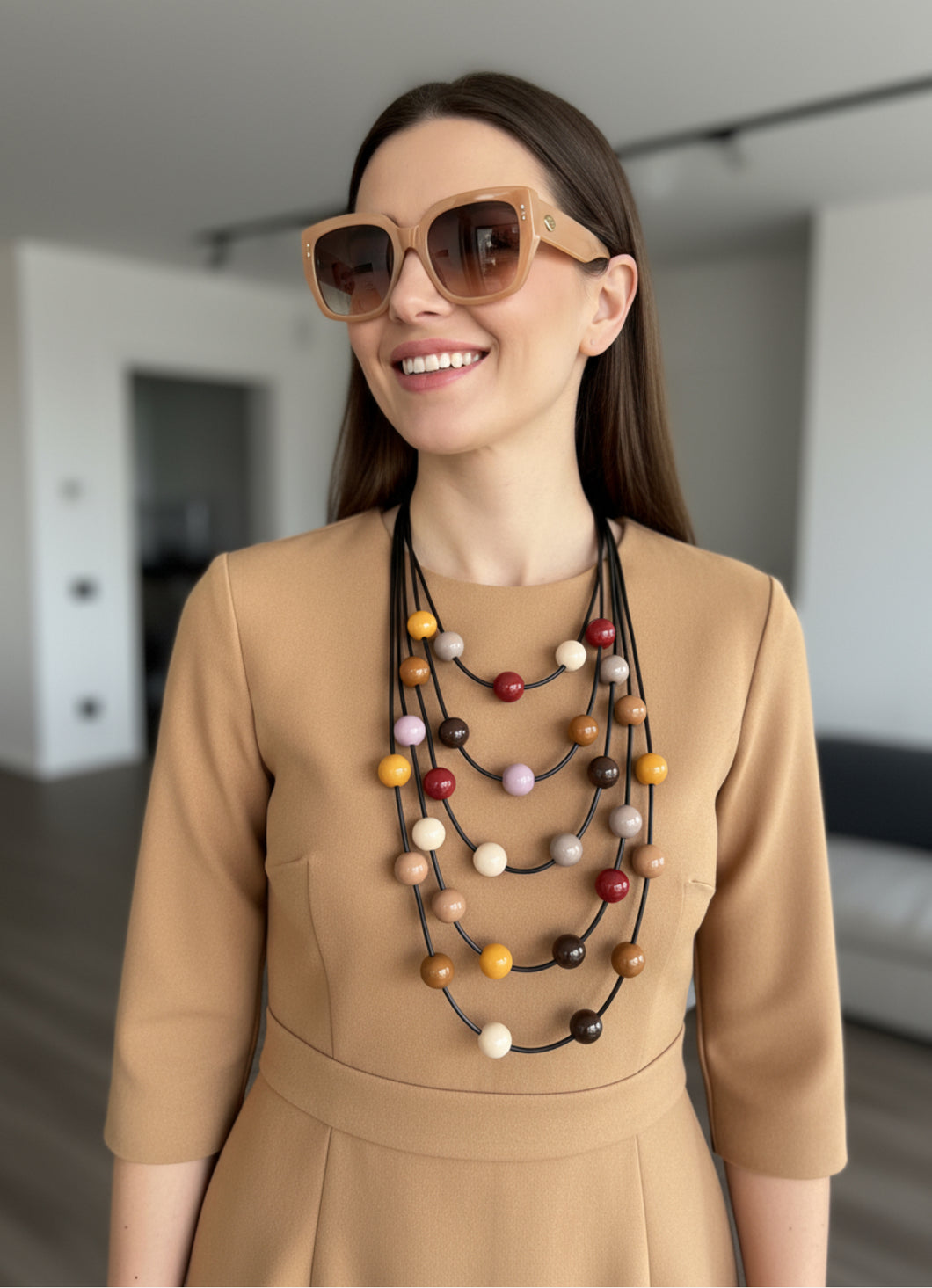 Collana simply noodles i colori della terra