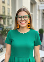 Carica l&#39;immagine nel visualizzatore di Gallery, Orecchini punto quadro ocra