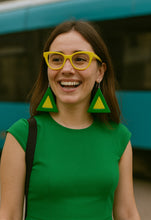 Carica l'immagine nel visualizzatore di Gallery, Orecchini tria inverter giallo e verde