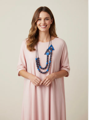 Collana inversione di marcia bluette e blu navy