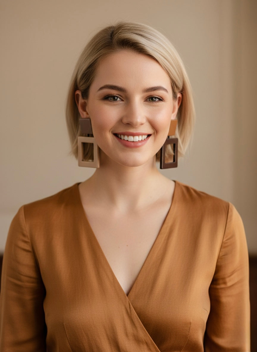 Orecchini quadro i colori della terra