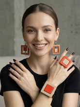 Carica l'immagine nel visualizzatore di Gallery, Set orecchini bracciale e anello aragosta e beige
