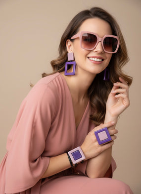 Set quadro viola e rosa antico