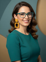 Carica l&#39;immagine nel visualizzatore di Gallery, Orecchini punto quadro ocra