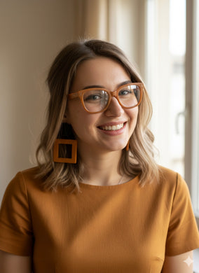 Orecchini punto quadro nero e ocra