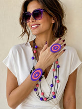 Carica l'immagine nel visualizzatore di Gallery, Set completo collana anello bracciale indaco e rosa