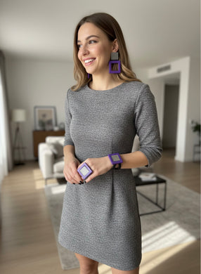 Set quadro viola e argento glitter