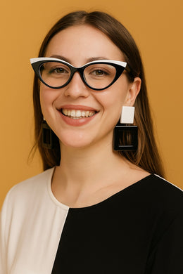 Orecchini punto quadro nero e bianco