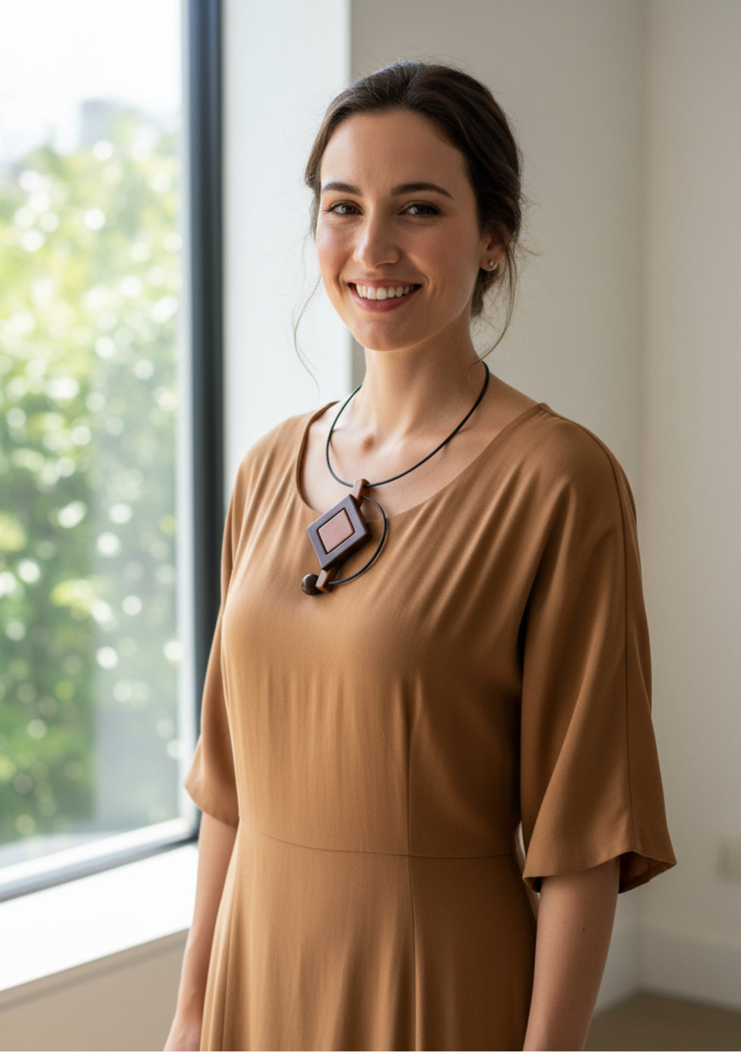 Collana Reset marrone e cammello