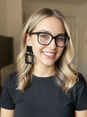 Orecchini punto quadro neri