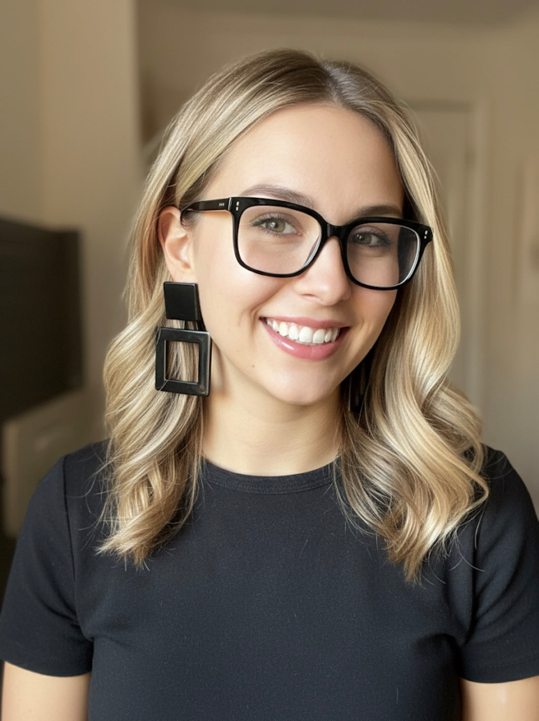 Orecchini punto quadro neri