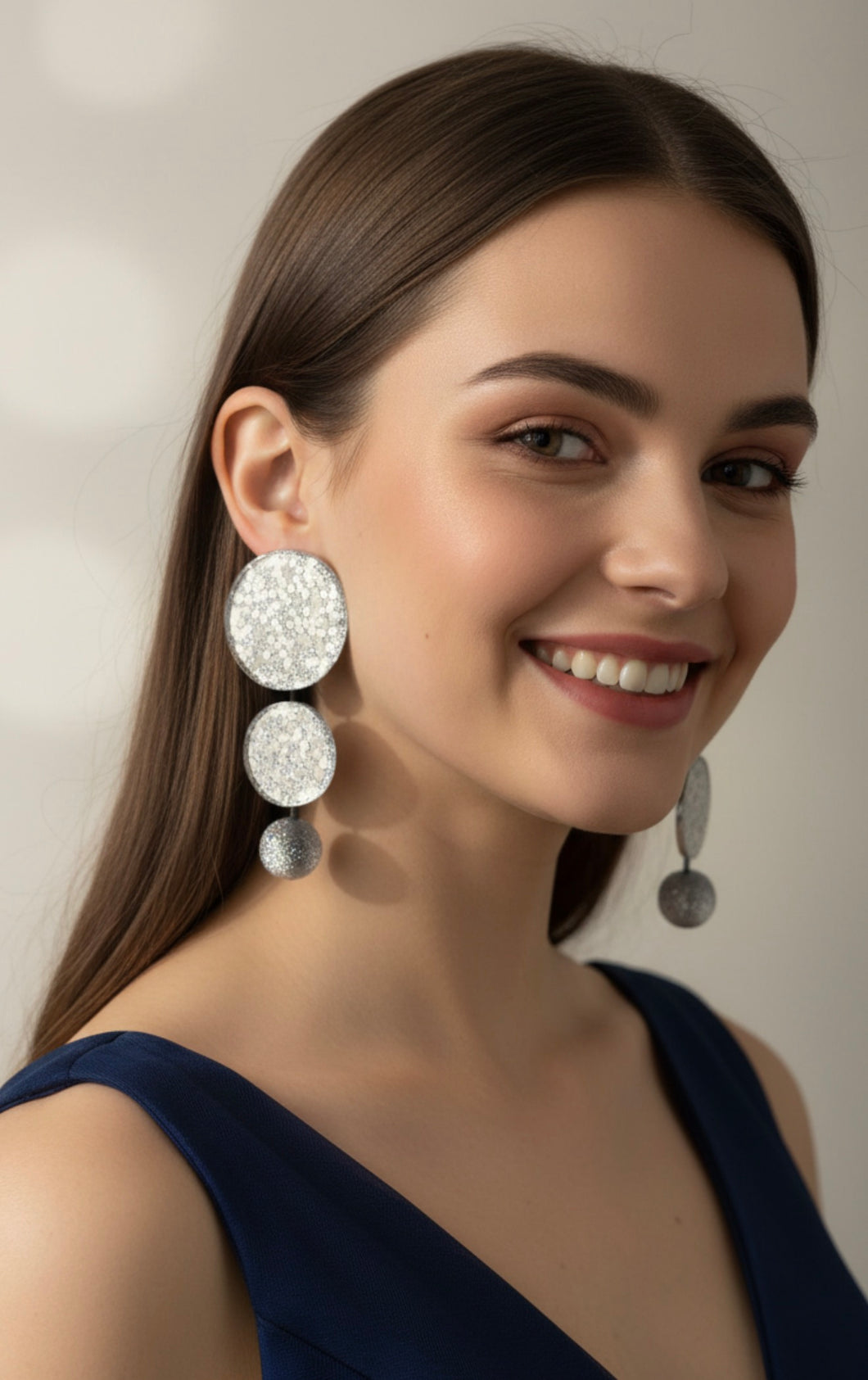 Orecchini Saturday argento payette glitter