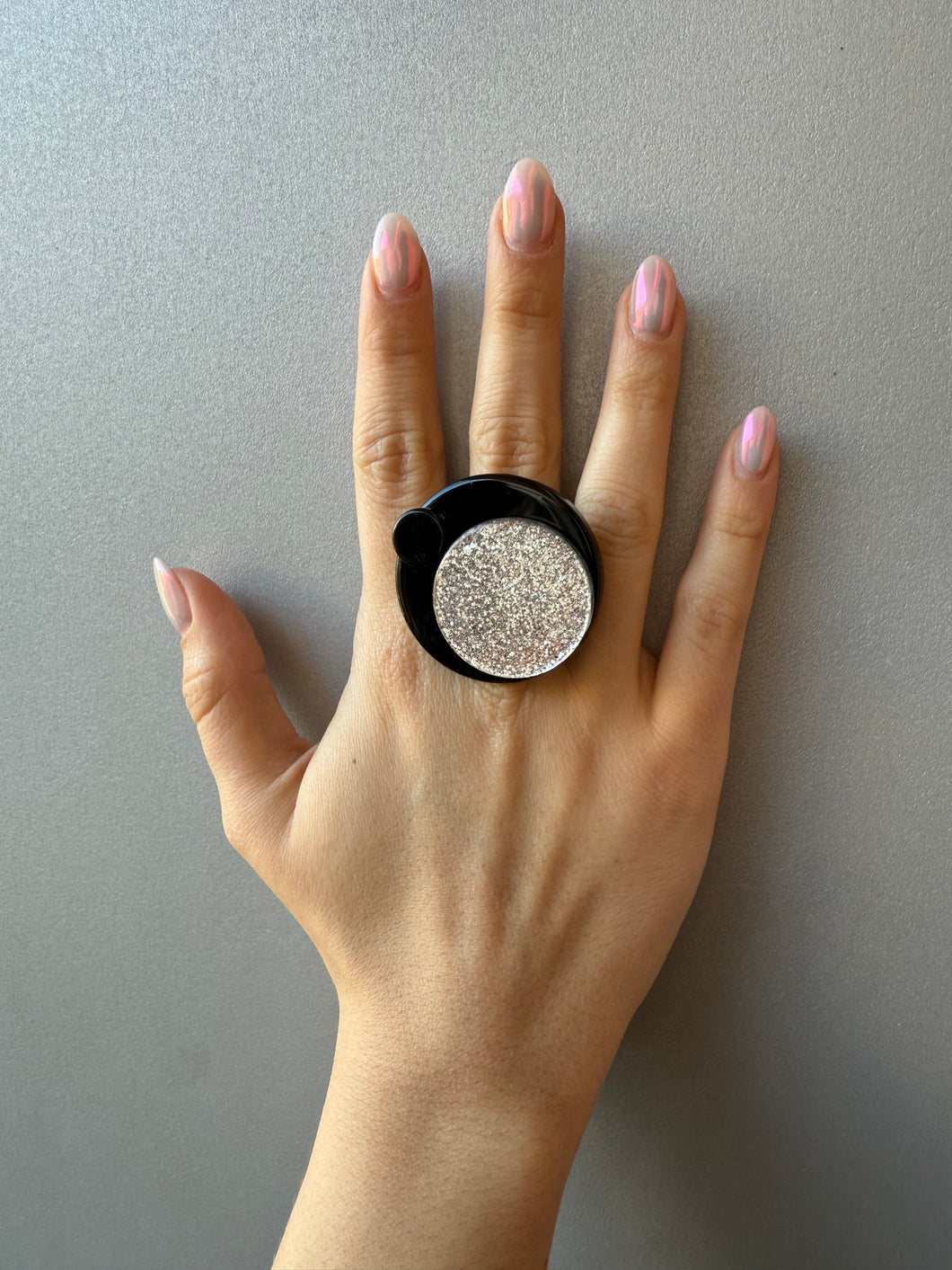 Anello Marte argento glitter