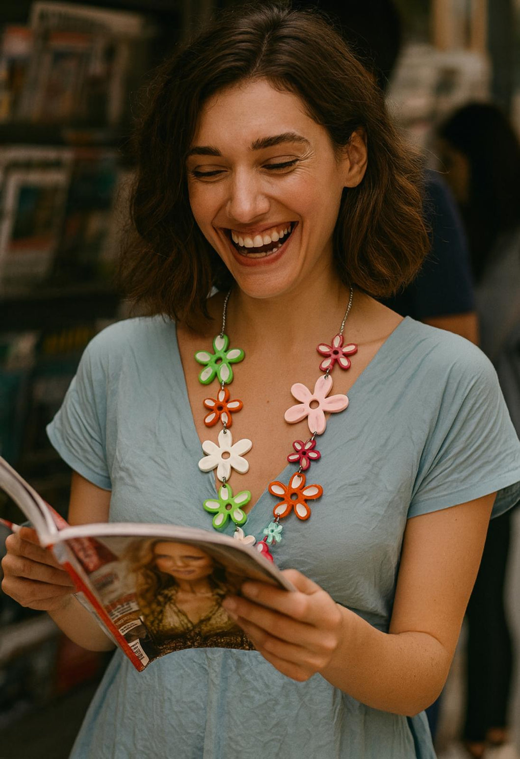 Collana Fiorello multicolor double faces