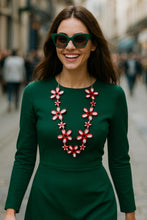 Carica l&#39;immagine nel visualizzatore di Gallery, Collana fiorello rosso double faces