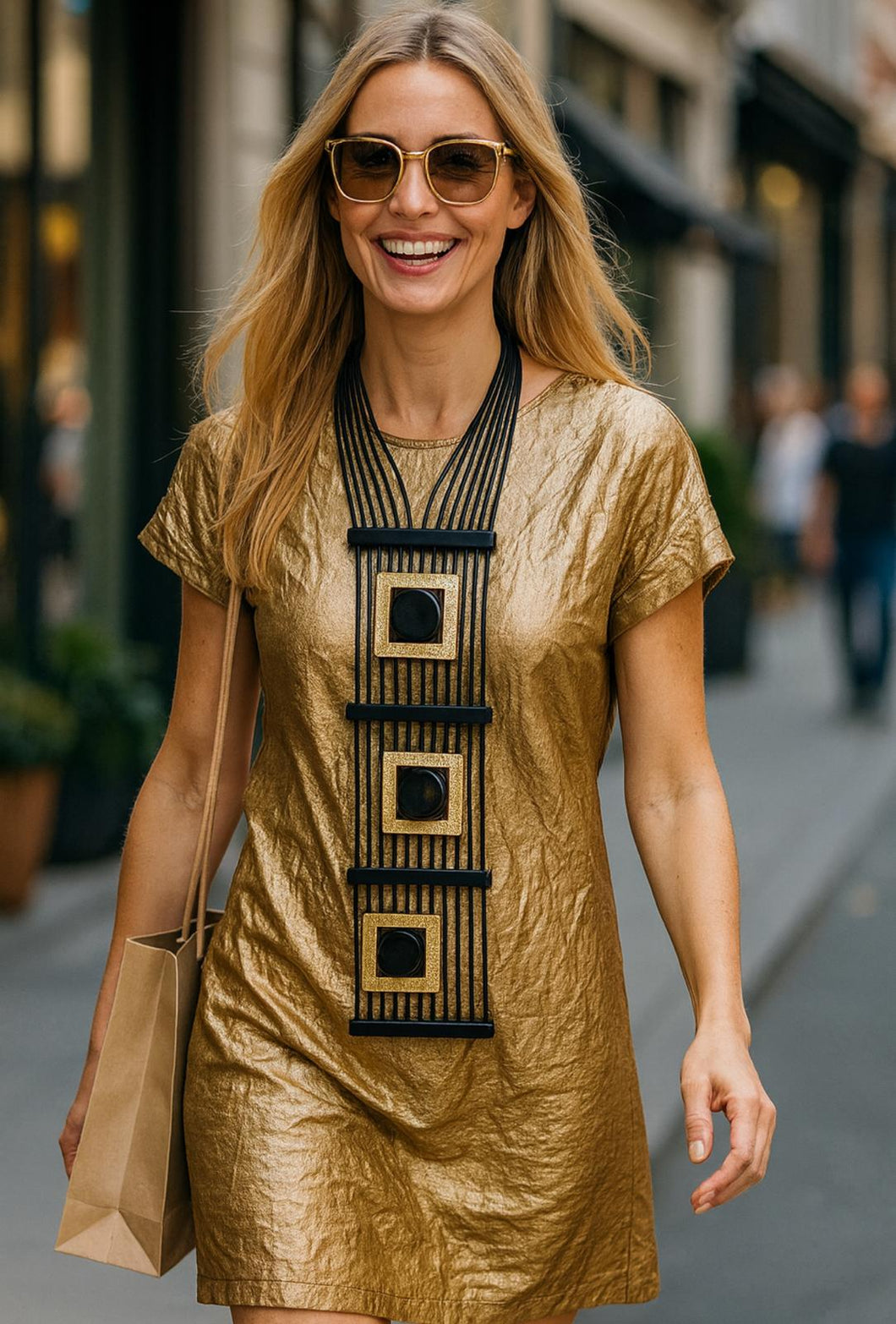 Collana Pica oro e nero