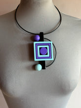 Carica l'immagine nel visualizzatore di Gallery, Collana Slim quadro turchese e viola