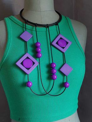 Collana splash magenta e ciclamino