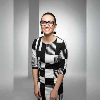 Orecchini punto bianco nero