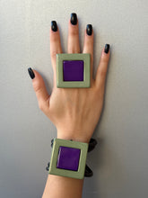 Carica l&#39;immagine nel visualizzatore di Gallery, Parure quadro verde e viola