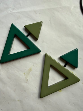 Orecchini tria verde chiaro e scuro